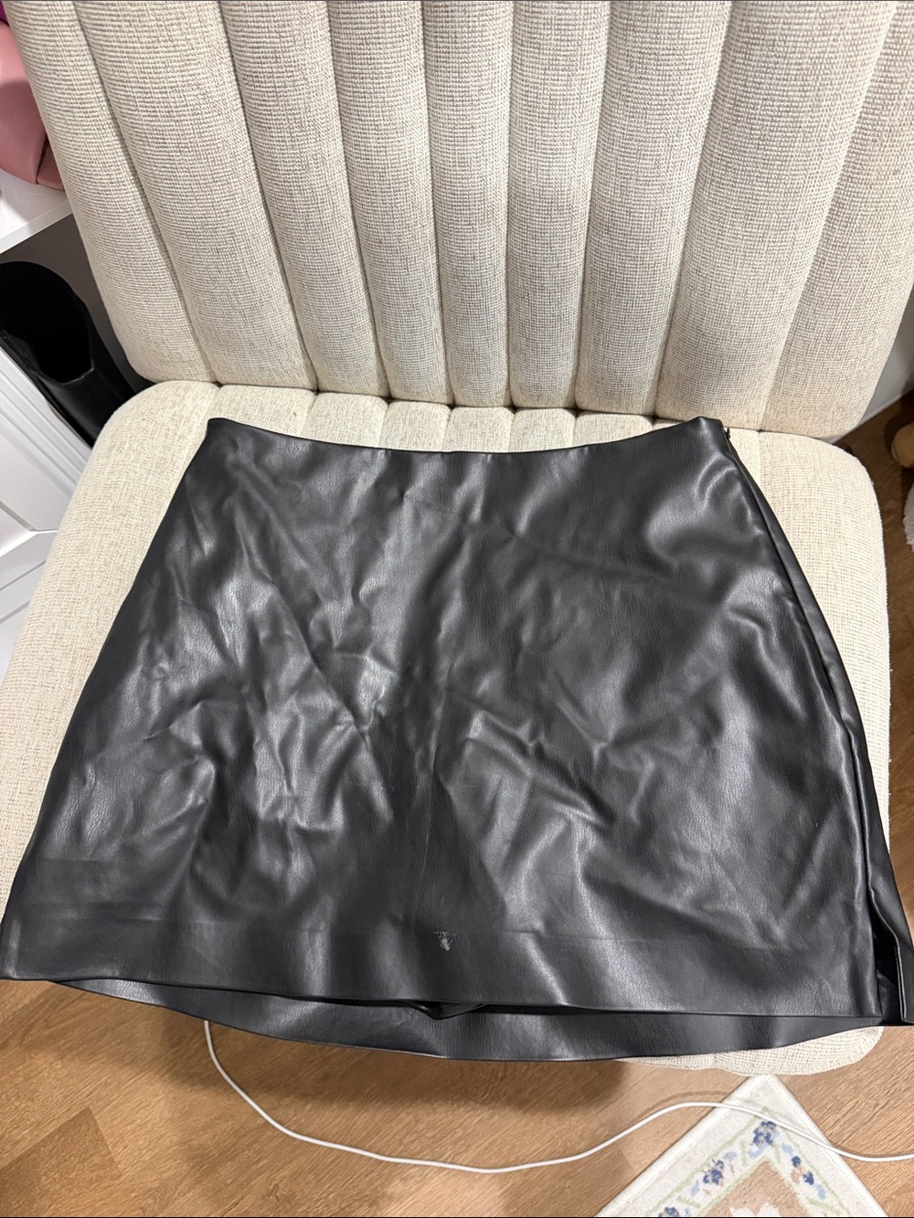 Express Black Faux Leather Mini Skort